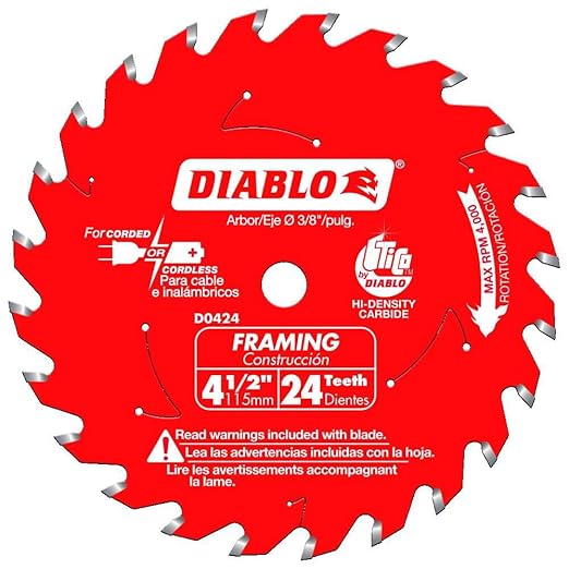 Diablo Tools 4 1/2 Inch X 24 Tooth Framing Trim Saw Blade