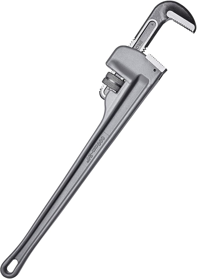 VEVOR Pipe Wrench, 24" Aluminum Straight Pipe Wrench, Adjustable Plumbing Wrench, with High Strength Jaw and Ergonomic Handle, Easy to Carry, Hangable Design, for Water Pipes, Automotive Repairs