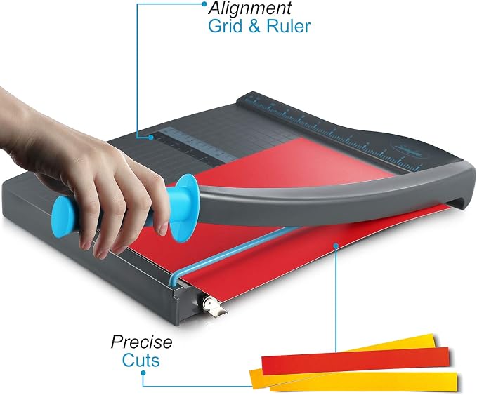 Swingline Guillotine Paper Cutter Heavy Duty, 12 Inch Paper Cutting Board with Guard Rail, Blade Lock, Cuts Up to 10 Sheets, Professional Manual Paper Cutter Trimmer for Scrapbooking, Crafts & Photo.