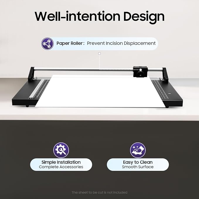 24In Rotary Paper Trimmers, Paper Cutter Trimmer with 2 Blades, Manual Precision Rotary Paper Cutter for Photo Paper, Cardstock, Office Paper