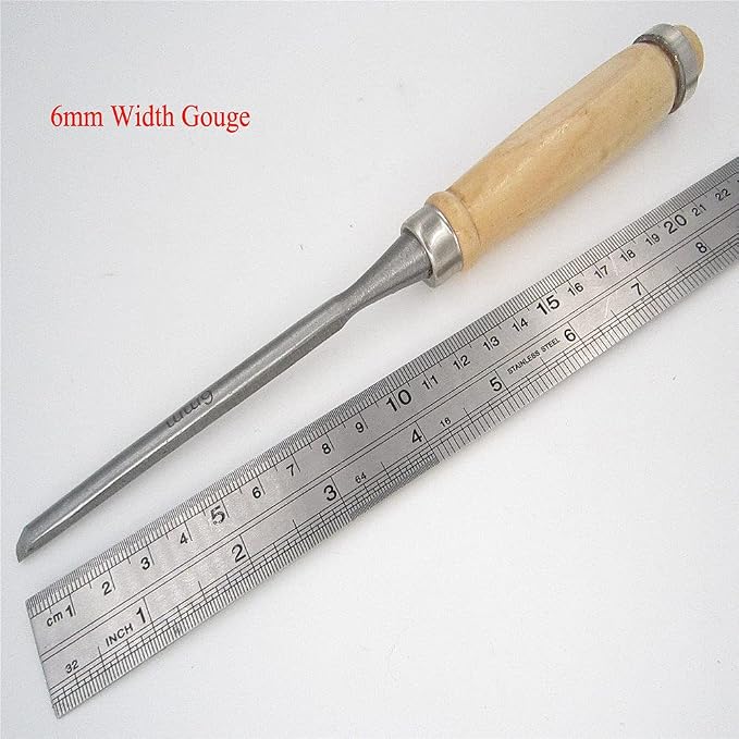 1Pcs Woodwork Wood Carve Woodcarve Gouge Chisel Sculpture Craft Woodcut Art Artist Carpenter Chip Carpentry Mortise Sculpte,Half Round Chisel,6mm