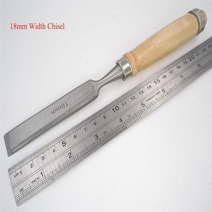 1Pcs Woodwork Wood Carve Woodcarve Gouge Chisel Sculpture Craft Woodcut Art Artist Carpenter Chip Carpentry Mortise Sculpte,Flat Chisel,18MM
