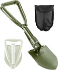 Digging Shovel, 18.5'' Lightweight Camping Shovel Portable High Carbon Steel Folding Mini Trowels for Outdoor Camping Backpacking Hiking Car Emergency Home Garden(Olive)