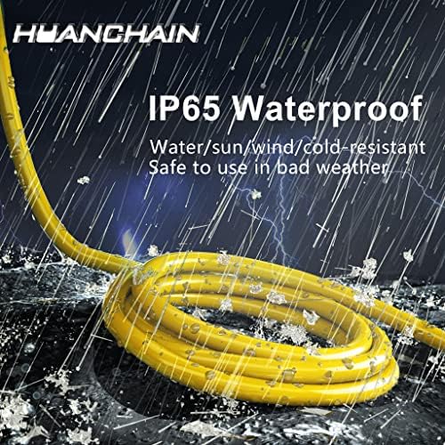 HUANCHAIN Indoor Outdoor Yellow Extension Cord 50 FT with Lighted 12 Gauge