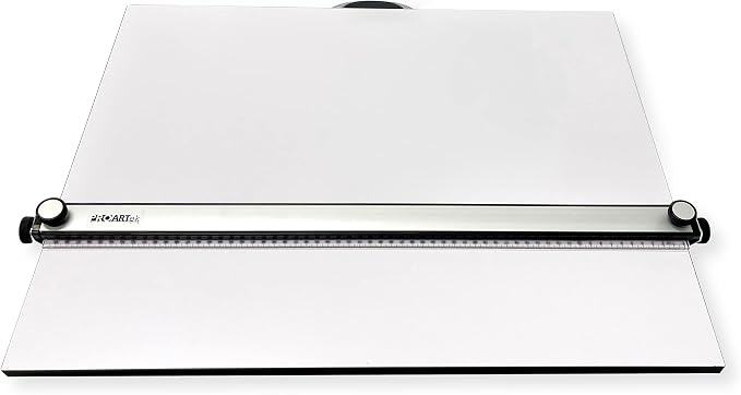 Proartek PK00015 Model PXB24 Portable Drafting Drawing Board 18" x 24"; PXB Series; Adjustable Aluminum Parallel Straightedge; Carry Handle; Architecture Tool for Students and Professionals