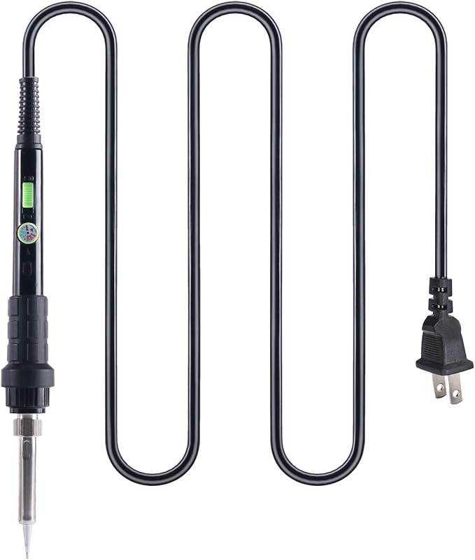 YIHUA 947-III 60W Soldering Iron Kit Temperature Adjustable 428-896°F 2-IN-1 Soldering Kit with Simple Soldering Iron Stand and Cleaning Sponge 110V US Power Plug