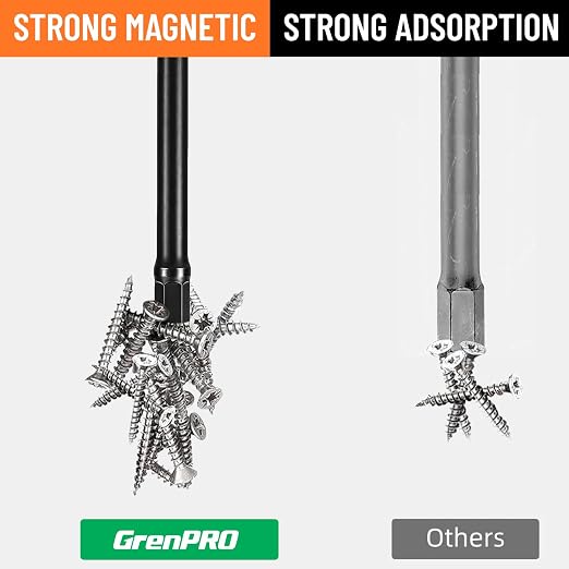 GRENPRO 11PCS Impact Hex Head Allen Wrench Drill Bit Set(Metric), 1/4" Hex Shank S2 Steel Magnetic Hex Bits, CNC Machined Tips, 4 Inch Length with Storage Box