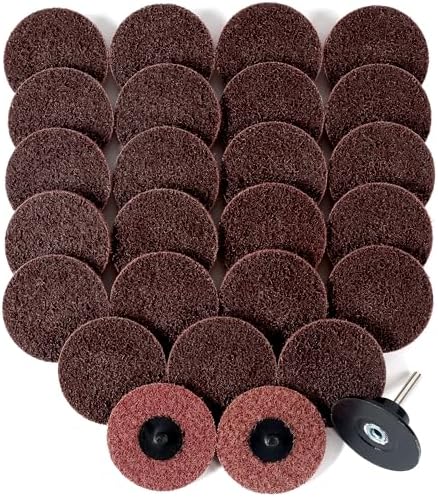 S SATC 25Pcs Medium Sanding Disc 3 Inch Quick Change Discs 1Pcs 1/4” Shank Holder for Die Grinder Sanding Disc Polish Rust Wood Sanding