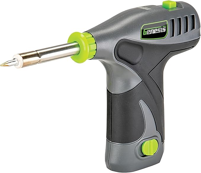 Genesis GL0831CK2 8-Volt Li-Ion 3-Piece Cordless Tool Kit with Screwdriver, Soldering Iron, and Pocket LED Light,Gray