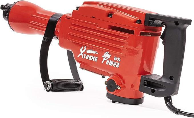 XtremepowerUS 2200W Demolition Jack Hammer Flat Chisel Bull Point Chisel Bits Demo Chipping Hammer Concrete Pavement Breaker DIY Construction Concrete Floor Breaker Punch Drill