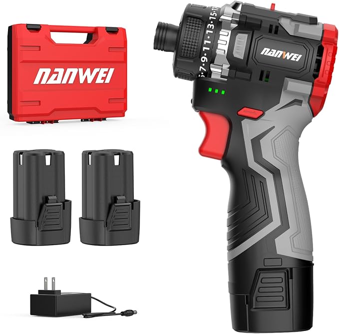 Cordless Screwdriver 16.8V, 45Nm, Brushless Motor, Continuously Variable, Rechargeable 1/4" driver, 2.0Ah Batteries, Electric Screwdriver Drill Kit for Home, DIY, Repair and Construction Use