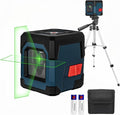 Laser Level, RockSeed Cross Line Laser with Self-Leveling, Vertical and Horizontal Line, Rotatable 360 Degree, Carrying Pouch, Battery Included (Green Laser, 2-Line with 27in Tripod)