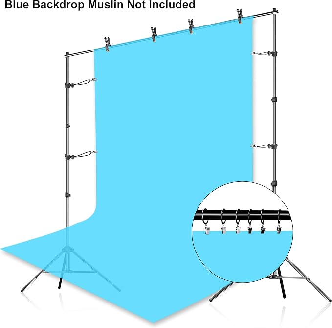 FUDESY Backdrop Stand Kit, 7x10ft Adjustable Photography Background Stand