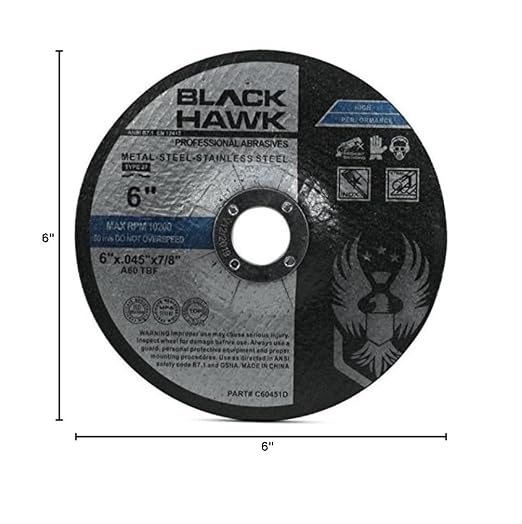 BHA Metal and Stainless Steel Depressed Center Cut Off Wheels for Angle Grinders, 6” x .045” x 7/8” - 25 Pack