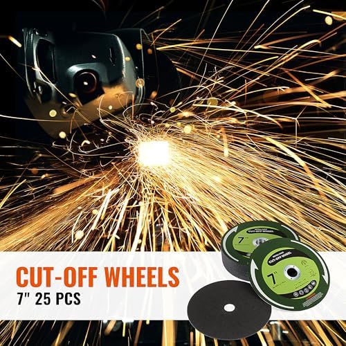 7 Inch Cutting Discs 25 Pack 7" x 1/16" x 7/8" Cut Off Wheels Fits Angle Grinder Cutting Wheel for Metal and Stainless Steel Grinder