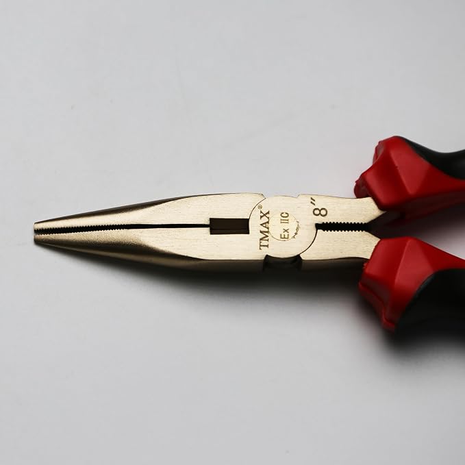 TMAX Non-Sparking 8" Long-Nose Plier, Aluminum-Bronze, Spark Free Safety | Spark Free Safety, Non-Magnetic And Corrosion-Resistant | Safety Tool For Flammable Hazardous Environment