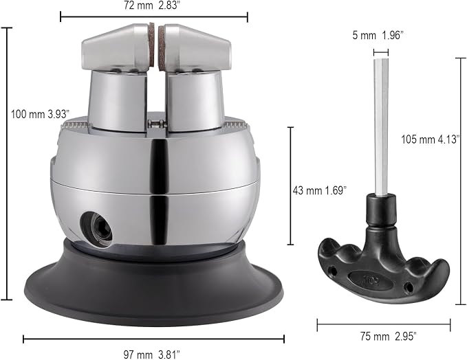 DZQ 3"32PCS Ball Vise Engraving 360°Rotation Bench Vise(Stainless Steel)