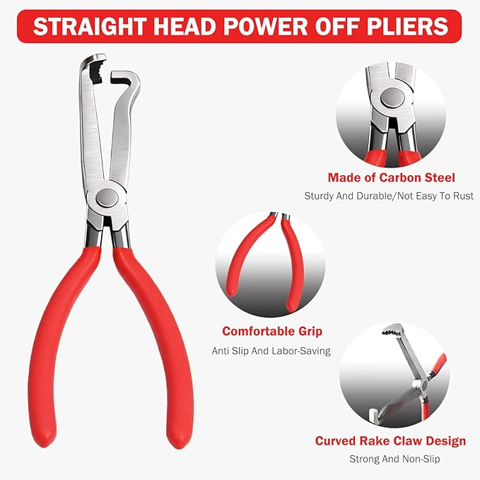 5 Pcs Electrical Disconnect Pliers for Cars,Hose Clamp Pliers,Automotive Electrical Connector Disconnect Tool,Connector Separator for Car, Truck Repair & 8PCS Terminal Removal Tools
