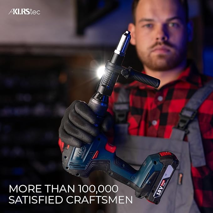 KLRStec Professional Rivet Gun Adapter - Rivet Attachment for Cordless Screwdrivers and Drills - Easy processing for Pop Rivets