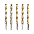 SALI Cobalt Drill Bit Set,5 Pack 5/16 Inch High Speed Steel Hex Shank Jobber Drill Bits, for Hardwood, Aluminum,Metal,Copper,Alloyed Steel