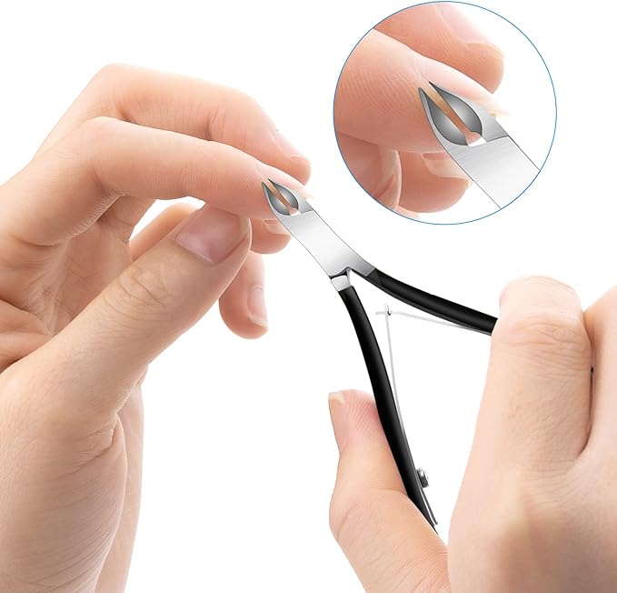 4 Packs Cuticle Nipper, Premium Stainless Steel Cuticle Trimmer for Manicure & Pedicure at Home/Spa/Salon [Black]