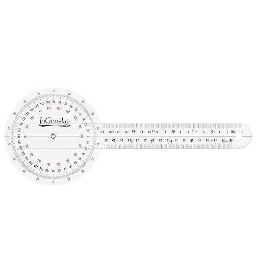 12 Inch Goniometer for Orthopaedic Use, 360 Degree Large Size Plastic Goniometer，Physical Therapy Angle Protractor Ruler for Knee Joints, Elbow, Shoulder or Hip, 3 Pieces (3)