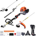 VEVOR Gas Hedge Trimmer, 2 Cycle Gas Power Handheld Hedge Trimmer, 4-in-1 26cc Weed Eater with Protective Gear Set, Includes Hedge and String Trimmer, Edger, Brush Cutter, for Trimming Shrubs & Bushes