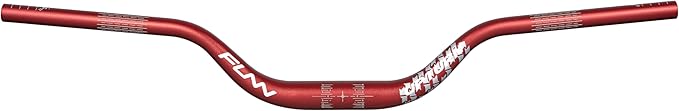Funn Upturn High-Rise Mountain Bike Handlebar with Bar Clamp 35mm and Width 800mm, Durable and Lightweight Alloy Riser Handlebar for MTB and BMX Bike, Rise 75mm MTB Handlebar (Red)