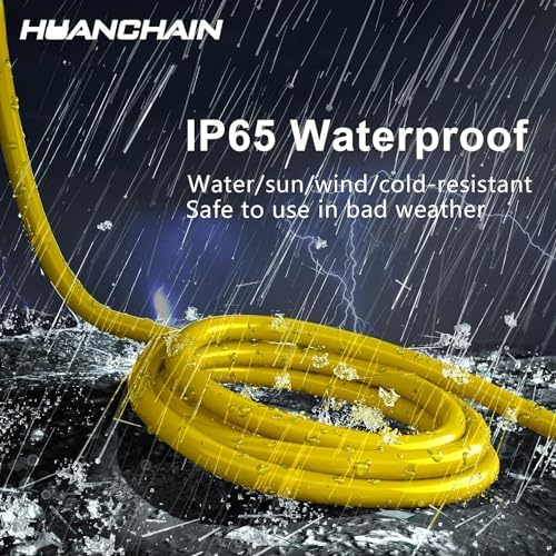 HUANCHAIN Indoor Outdoor Yellow Extension Cord 60 FT Waterproof 16/3 Gauge