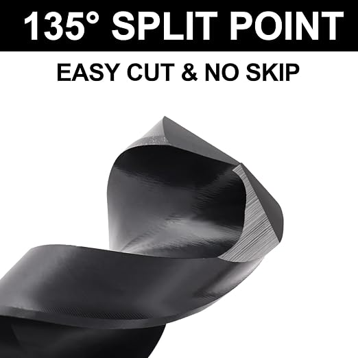 1inch Drill Bit for Metal and Hardened Steel, M35 Cobalt 1/2 Inch Reduced Shank Industrial Grade Heavy Duty Drill Bit, with Index Storage Case