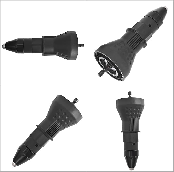 Electric Rivet Nut Gun Drill Adapter Tool Kit, Cordless Riveting Tool Insert Nut Adaptor Drill Adapter, Black