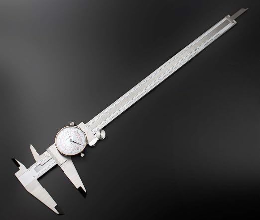 Accusize Industrial Tools 12'' by 0.001''/300mm by 0.02mm Dual Needle Precision Dial Caliper,Imperial/Metric, P920-S232
