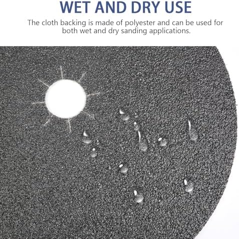 HUAALIUCHE Floor Sanding Disc Cloth-Backed Silicon Carbide，17" x 2" Holes for Concrete, Stone, 24 Grit, 3-Pack