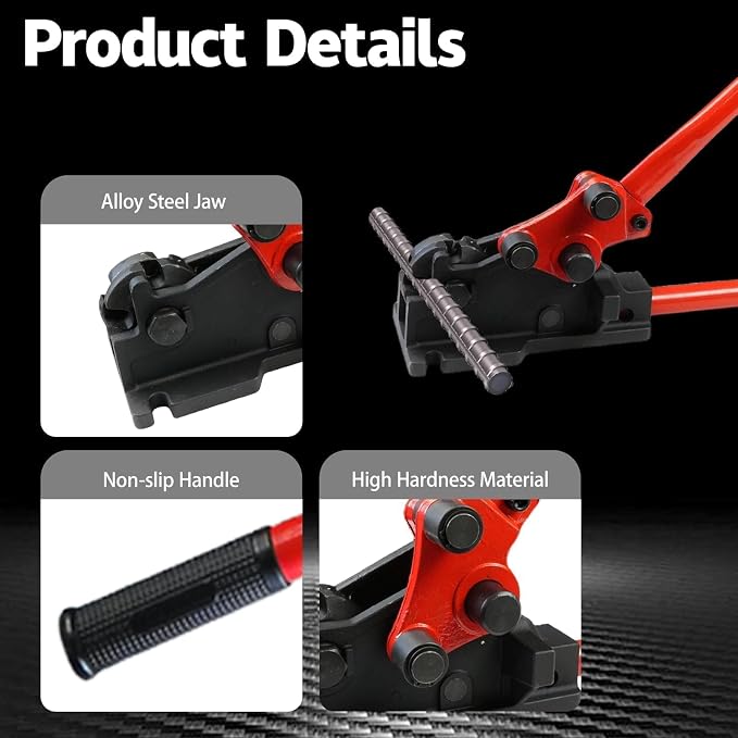 Rebar Bender/Cutter 2 in 1 Metal Tool, Manual Removable Rebar Shears and Bending Machine, cuts and bends rebar up to 5/8" for Construction Site and Home-use, Red