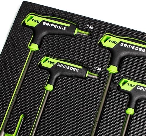 Grip Edge 8-PC STAR T-Handle Driver Set | Sizes - T10, T15, T20, T25, T27, T30, T40, T45| Made With S2 Steel | Includes Premium EVA Foam Tray|