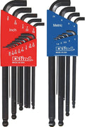EKLIND 13122 Stubby-Ball-Hex L-Key allen wrench Combo- Inch / MM (2 sets 22pc)
