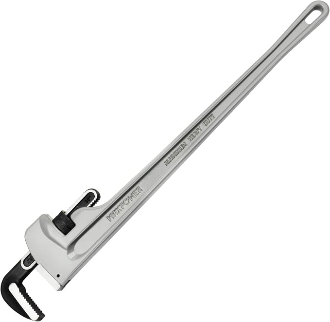 MAXPOWER 36-inch Pipe Wrench, 4.7” Jaw Opening, Aluminum Plumbing Wrench | Heavy Duty Straight Pipe Wrench