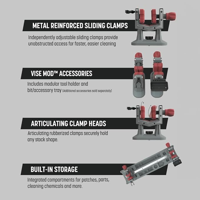 Tipton Best Gun Vise Gen 2 with 4 Mounting Positions, Adjustable Gun Clamps, Vise Mod Accessory Storage, For Gun Maintenance, Cleaning, and Gunsmithing