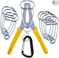 Miter Spring Clamps Essential Set for Woodworking | Set includes 8 clamps, 1 pliers, 1 clip for wood trim, crown molding, picture frames. Packaged in a sturdy cardboard box.
