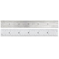Starrett Spring Tempered Steel Rule with Regular Steel Finish, Quick Reading, and Inch Graduation - 6" Length, 4R Graduation Type, 3/64" Thickness - 604R-6