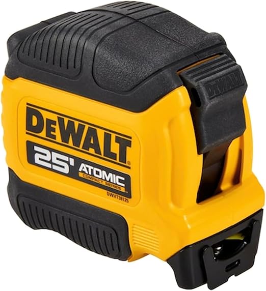 DEWALT ATOMIC Compact Series 25' Tape Measure, 1 Pack Bundle