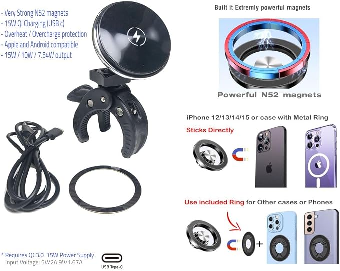 Phone Mount for Dodge Durango 2021-2025 | Dashboard Phone Holder Clamps onto The Center Console (15W Wireless Mag Safe)