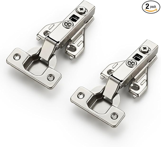Ravinte 1 Pair 2 Packs Full Overlay Cabinet Door Hinges,105 Degree Adjustable Concealed Kitchen Cabinet Hinges Soft Close for Face Frame Cabinet
