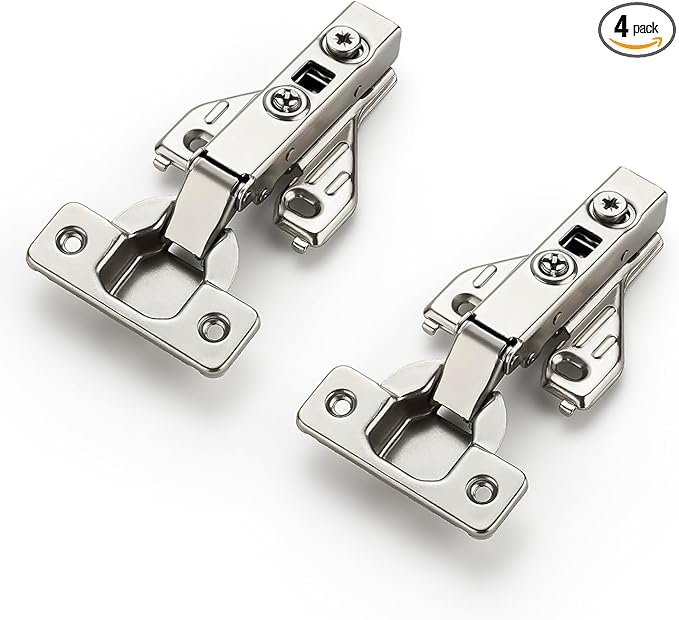 Ravinte 2 Pair 4 Packs Full Overlay Cabinet Door Hinges for Face Frame Cabinet,105 Degree Adjustable Concealed Kitchen Cabinet Hinges Soft Close