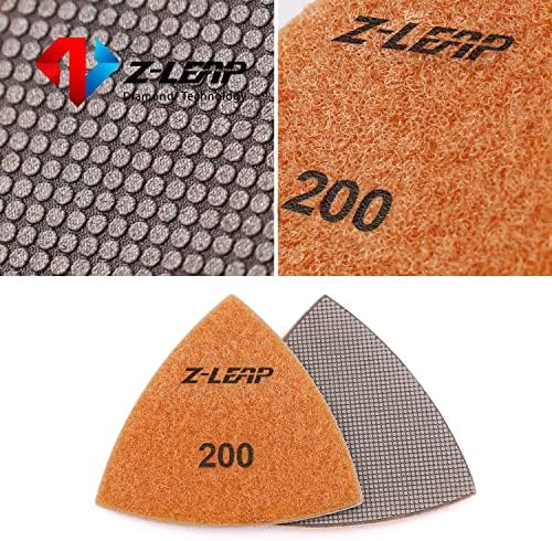 Diamond Triangular Sanding Polishing Pads for Oscillating Tools Sandpaper Sheet Discs 3"(80mm) 200 Grit