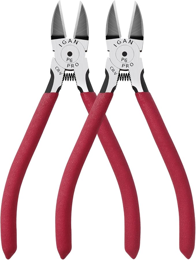 IGAN-P6 Wire Cutters (Pack of 2), 6-inch Ultra Sharp & Powerful Side-cutting Pliers with Longer Flush Cutting Edge, Ideal Wire Cutter for Crafts, Floral, Electrical & Any Clean Cut Needs