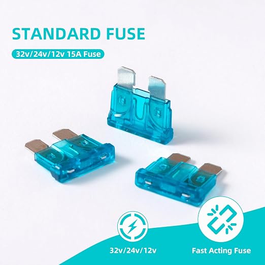15 Amp Fuses Stanbdard Fuse 20Pcs, 15A Auto Fuses Blade for Automotive, Truck, Boat, Motorcycle