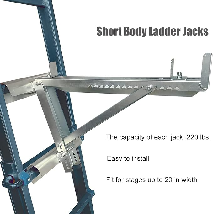 Ladder Jacks Bracket Extension - Adjustable Extension Scaffold Ladder Jack 2 Pack for Working 20 inch Stage
