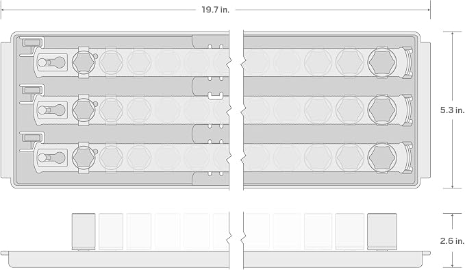 TEKTON 1/2 Inch Drive 6-Point Socket Set, 29-Piece | SHD92124 | (10 - 38 mm), Shallow, Socket Rail