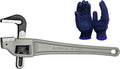 18 Inch Aluminum Offset Pipe Wrench, 3.5"/89mm Adjustable Jaw Capacity, Heavy Duty Plumbers Wrench with Drop Forged Steel Jaw(CR-V), Perfect Plumbing Tool Exceed GGG Standard